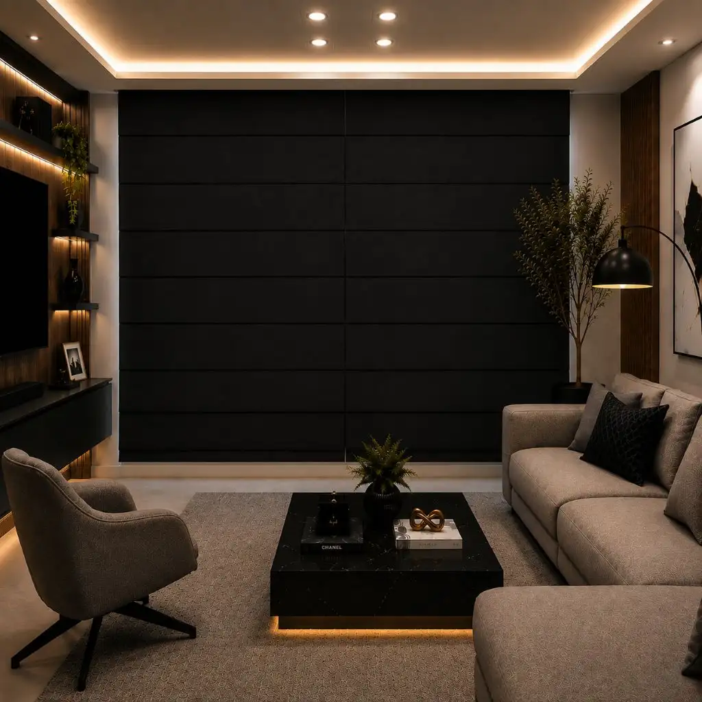 Persiana Romana Blackout Texturizada Preto