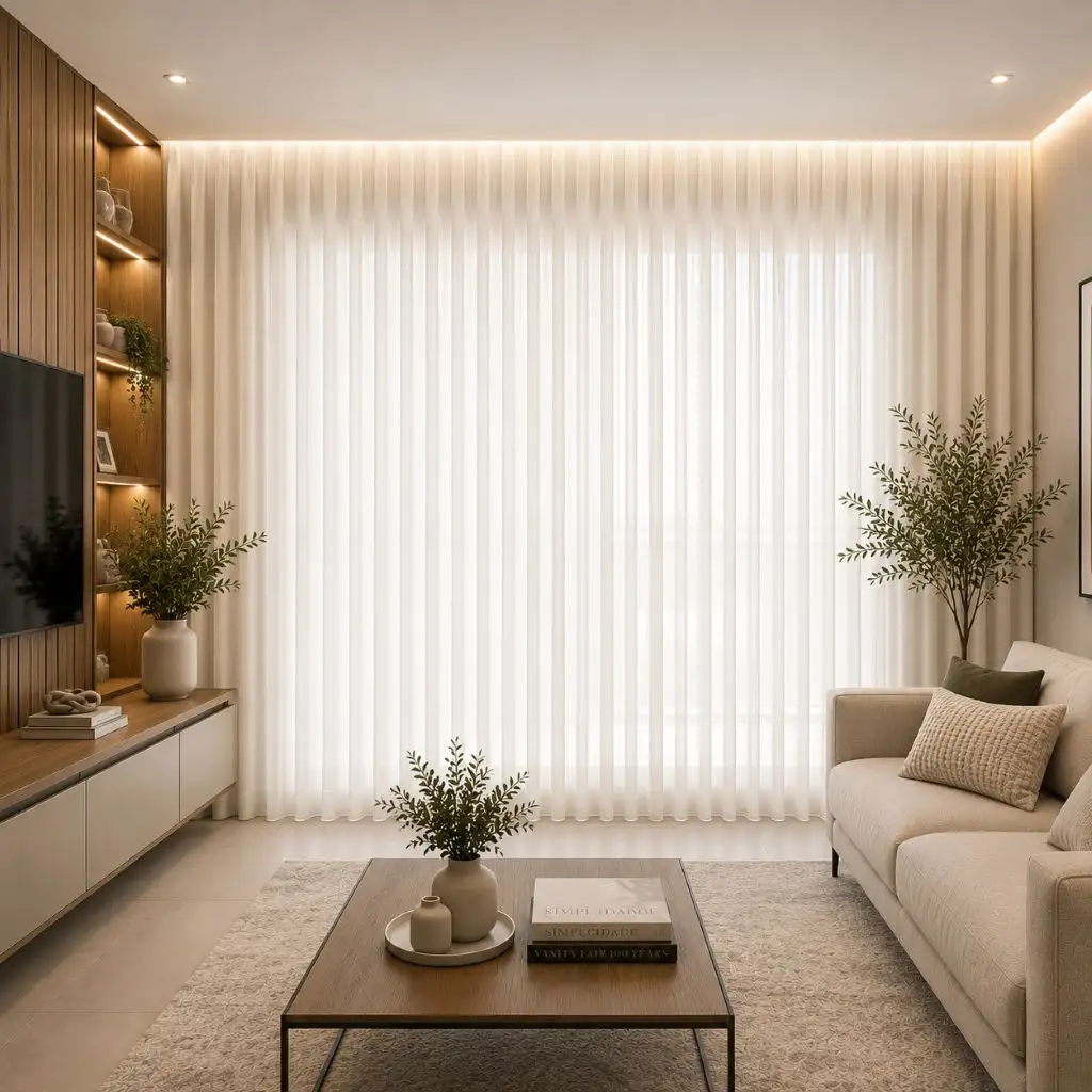 Cortina Gaze de Linho Off White